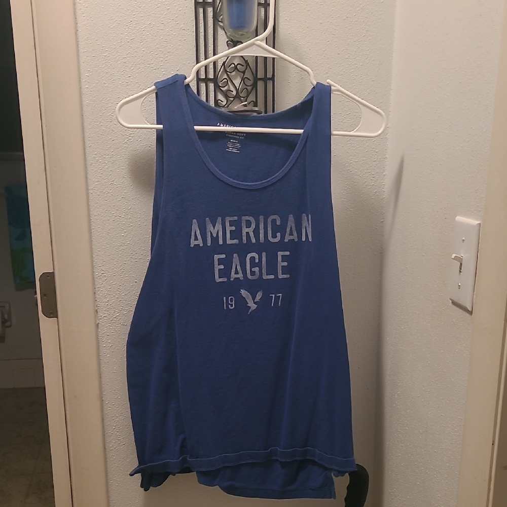 American Eagle Outfitters Blue Men's Tank Top